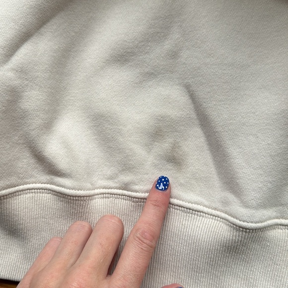 Abercrombie & Fitch Cream Crew Neck Sweater with Blue Accents - Picture 4 of 4